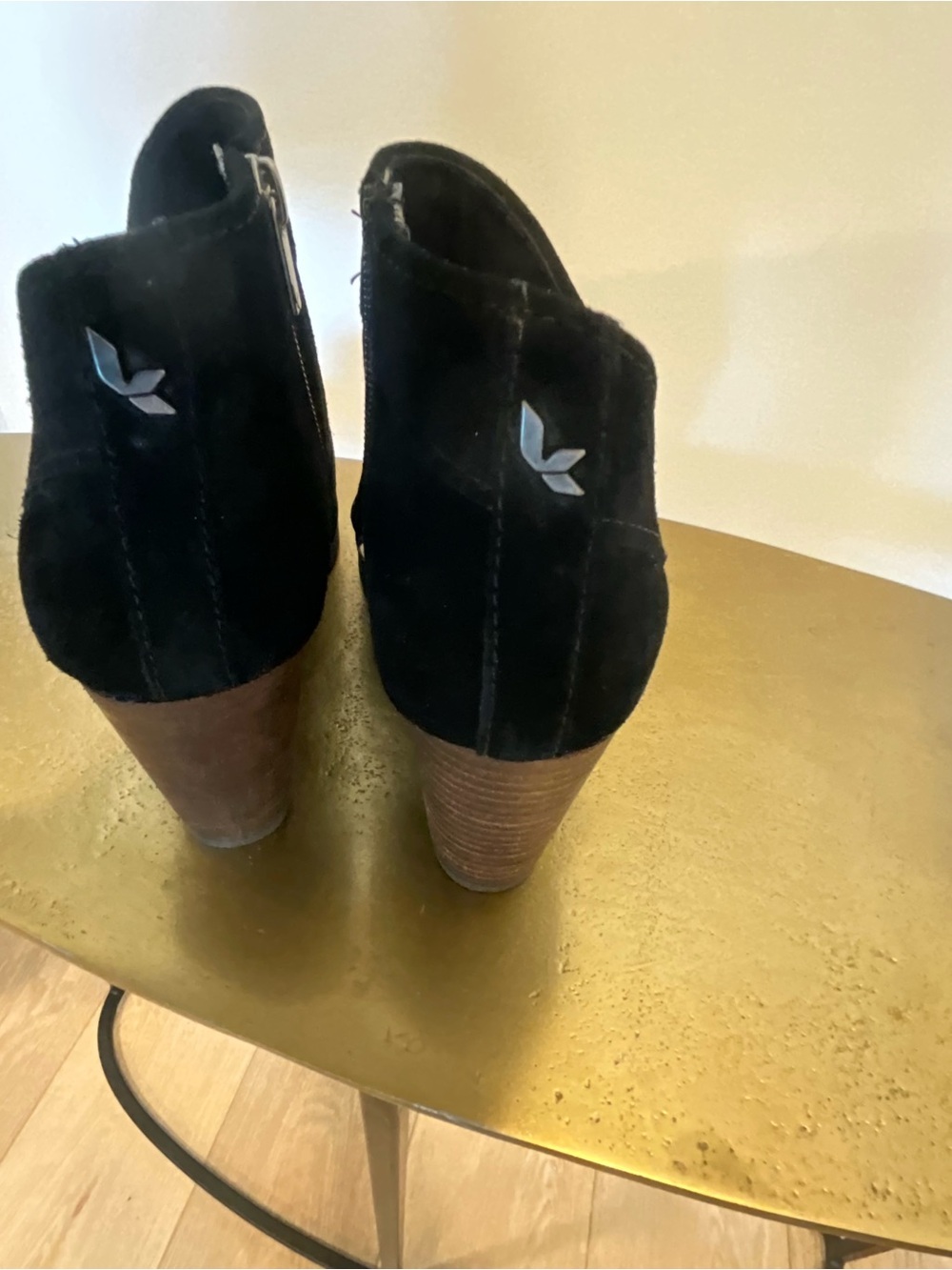Black Suede Women’s Ankle Booties with Stacked Heel